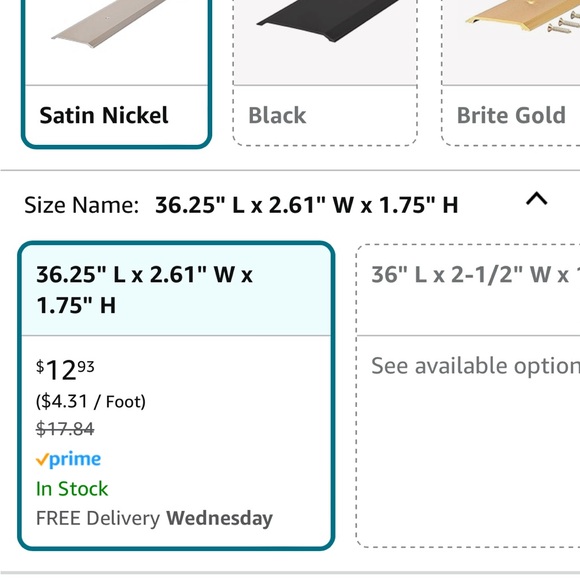 8 MD flat profile satin nickel transitions with nails - Picture 4 of 4